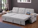Ashlyn II - 84"W Woven Fabric Reversible Sleeper Sectional Sofa with Storage Chaise by HouseOfZazla