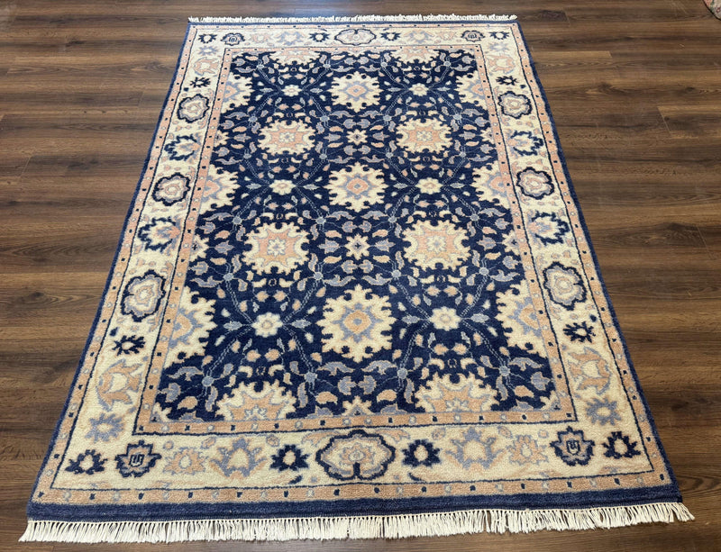 Blue and Beige Indian Rug, Indo Persian Carpet