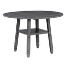 5-Piece Counter Height Dining Table Set in 2 Table Sizes with 4 Folding Leaves and 4 Upholstered Chairs for Dining Room (Gray+Beige Cushion)