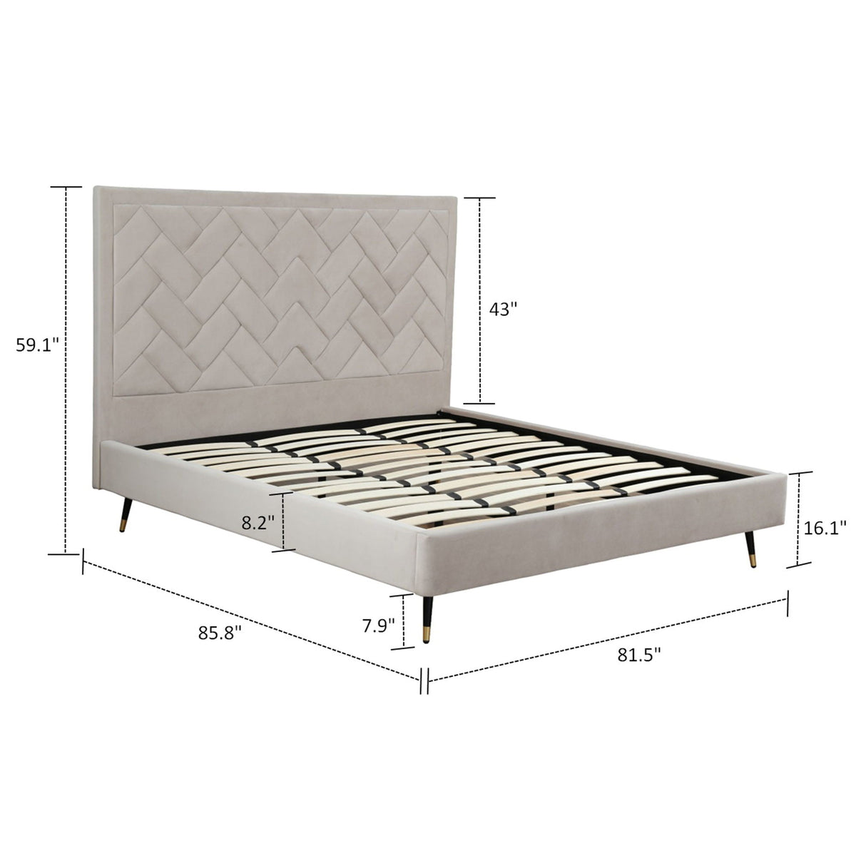 Crosby - Bed With Upholstered Headboard And Slats, photo 27 of 40