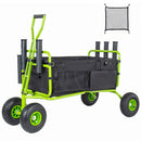 Fishing Cart Beach Cart Collapsible Wagon with 9.85'' All-Terrain Wheels by HouseOfZazla