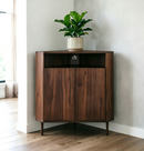 Modern Narrow Wooden Corner Storage Cabinet