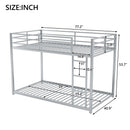 Metal Bunk Bed, Low Bunk Bed With Ladder by HouseOfZazla