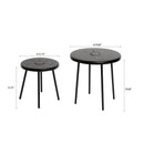 2-Pack Solar Powered Side Table with LED Light, Outdoor/Indoor Nesting Round End Table Set by HouseOfZazla