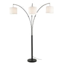 Royal - 3 Arm Arc Floor Lamp, Oil Rubbed Bonze With Linen Shade, 4 Way Rotary Switch - Oil-Rubbed Bronze by HouseOfZazla