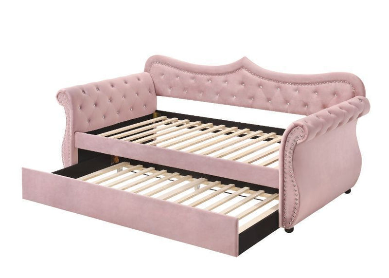 Adkins Daybed & Trundle, Pink Velvet
