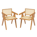 Chandigarh Arm Dining Chair With Natural Cane Design (Set of 2)