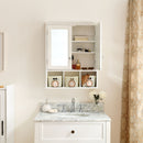 Bathroom Storage Cabinet, Medicine Cabinets For Bathroom With Mirror, 2 Doors 2 Adjustable Shelf & 3 Christmas Style Storage Basket - White by HouseOfZazla