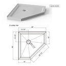 Neo Angle Corner Drain Shower Base - White by HouseOfZazla