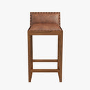 Gavin Mid-Century Modern 25'' Solid Wood Genuine Leather Counter Stool