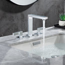 8 inch Widespread Bathroom Faucet Matte Black Bathroom Faucets for Sink 3 Hole Brass 2 Handle Lavatory Square Faucet Modern rv Bathroom Faucets