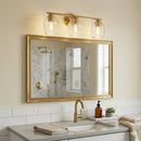 Luster - 3 Lights Vanity With Clear For Bathrooms Above Mirror Wall Lamp Satin - Clear / Gold by HouseOfZazla