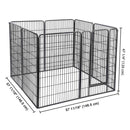 Yescom Heavy Duty Dog Playpen 48" Tall 8-Panel Puppy Pen Metal