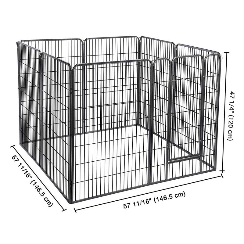 Yescom Heavy Duty Dog Playpen 48" Tall 8-Panel Puppy Pen Metal