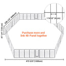 Yescom Heavy Duty Dog Playpen 48" Tall 48-Panel Puppy Pen Metal