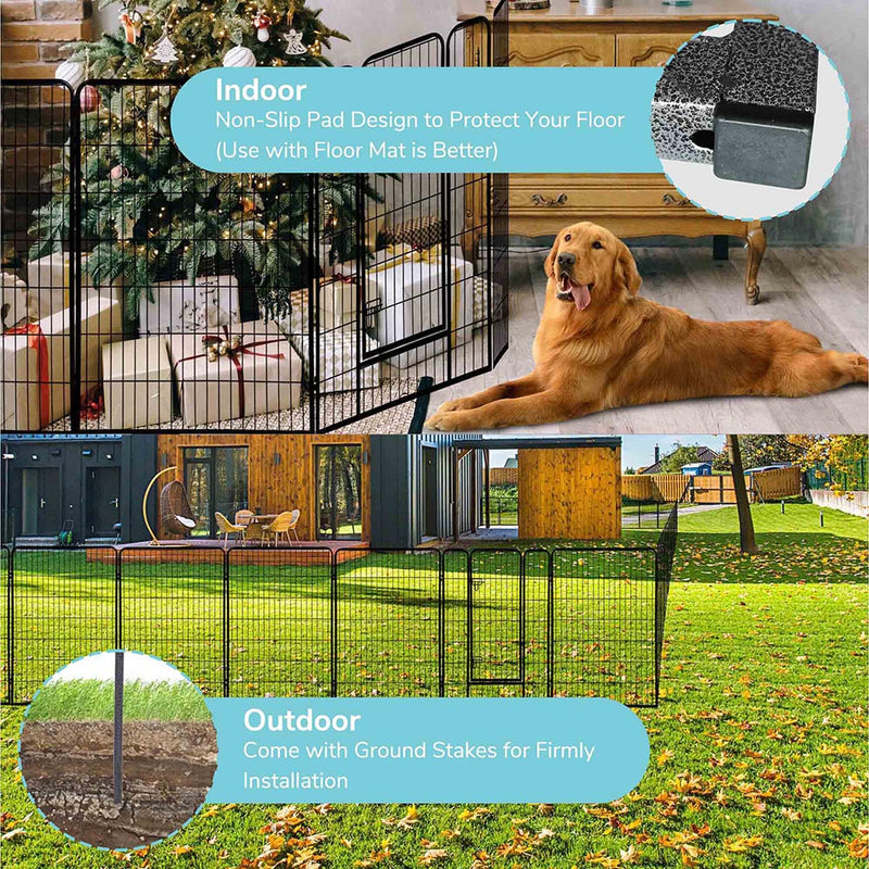 Yescom Heavy Duty Dog Playpen 40" Tall 8-Panel Puppy Pen Metal