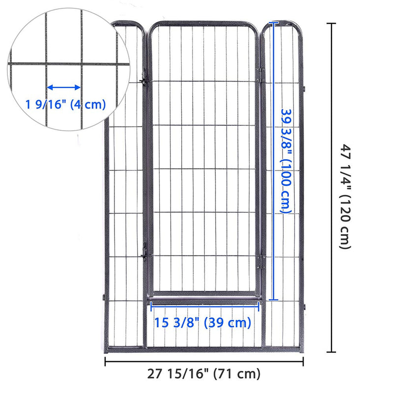 Yescom Heavy Duty Dog Playpen 48" Tall 12-Panel Puppy Pen Metal