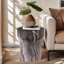 Round Geometric Outdoor End Table - Marble by HouseOfZazla