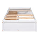 Twin Size Platform Storage Bed With 3 Drawers - White by HouseOfZazla
