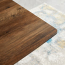 Modern Minimalist Style Dining Table MDF Wooden Top Metal Shelf Metal Heat Transfer Legs Leveling Feet For Dining Room Kitchen Office Table - Walnut / Black by HouseOfZazla