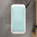 Rectangle Linear Freestanding Soaker Tub With Pop Up Drain, Double Wall Insulated Construction - Gloss White by HouseOfZazla