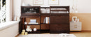 Low Loft Bed With Rolling Desk, Shelf And Drawers