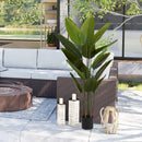 2025 New adhesive fabric traveler banana leaf 15 leaf home decoration indoor decoration artificial green plant 2pcs/set