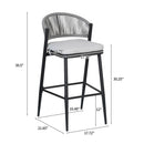 Outdoor Bar Height Metal Frame Counter Stools with Scallop-Shaped Backrest & Water-Resistant Cushions by HouseOfZazla