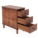 Narrow End Table With 3 Drawers, Compact Design For Small Spaces - Brown by HouseOfZazla