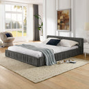 Modern Upholstered Platform Bed Frame With Pleated Design by HouseOfZazla