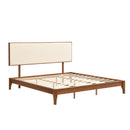 King Size Solid Dry Bamboo Wood 12" Platform Bed With Adjustable Bamboo Headboard - Brown by HouseOfZazla