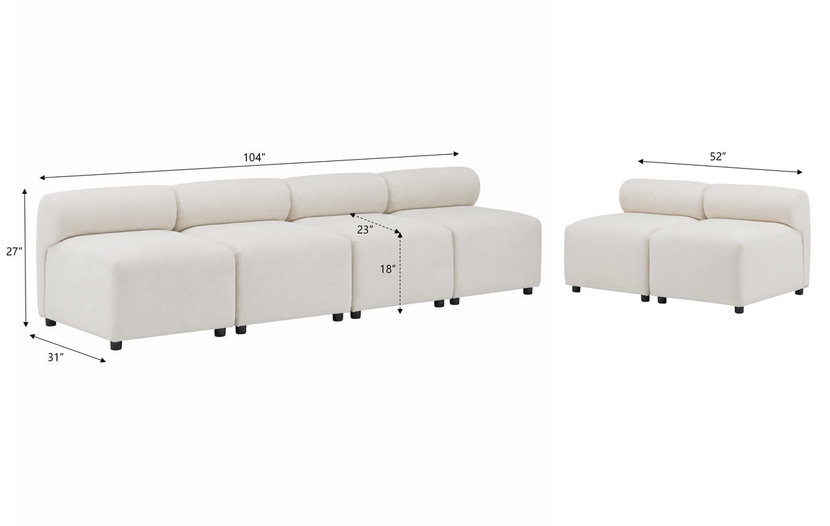 Evelyn 6-Piece Modular Chenille Sectional Sofa with Solid Wood Frame - Grey, photo 9 of 9