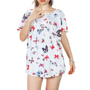 Women Summer Shirts Tops Loose Short Sleeve T Shirts Casual Floral Printed Button Shirts Blouse S-XXL