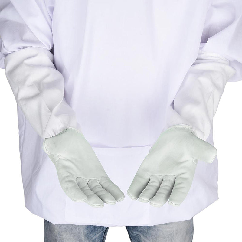 Yescom 1 Pair XL Beekeeper Protective Gloves Goatskin w/ Long Sleeves