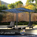 [10X17FT] Alora Extra Large Heavy-Duty Outdoor Aluminum Single Side Carport With Galvanized Metal Roof (SAK31279)
