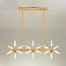 GobekUsa 18/24-Light Linear Acrylic Shade Ceiling Pendant for Dining Room - Black/White/Gold, Ideal Over Island