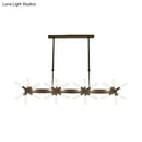 GobekUsa 18/24-Light Linear Acrylic Shade Ceiling Pendant for Dining Room - Black/White/Gold, Ideal Over Island