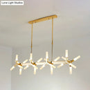 GobekUsa 18/24-Light Linear Acrylic Shade Ceiling Pendant for Dining Room - Black/White/Gold, Ideal Over Island
