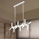 GobekUsa 18/24-Light Linear Acrylic Shade Ceiling Pendant for Dining Room - Black/White/Gold, Ideal Over Island