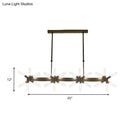 GobekUsa 18/24-Light Linear Acrylic Shade Ceiling Pendant for Dining Room - Black/White/Gold, Ideal Over Island