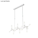 GobekUsa 18/24-Light Linear Acrylic Shade Ceiling Pendant for Dining Room - Black/White/Gold, Ideal Over Island