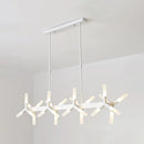 GobekUsa 18/24-Light Linear Acrylic Shade Ceiling Pendant for Dining Room - Black/White/Gold, Ideal Over Island