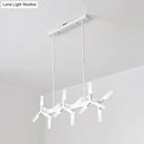 GobekUsa 18/24-Light Linear Acrylic Shade Ceiling Pendant for Dining Room - Black/White/Gold, Ideal Over Island