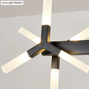 GobekUsa 18/24-Light Linear Acrylic Shade Ceiling Pendant for Dining Room - Black/White/Gold, Ideal Over Island
