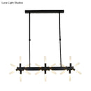 GobekUsa 18/24-Light Linear Acrylic Shade Ceiling Pendant for Dining Room - Black/White/Gold, Ideal Over Island