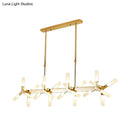 GobekUsa 18/24-Light Linear Acrylic Shade Ceiling Pendant for Dining Room - Black/White/Gold, Ideal Over Island
