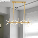 GobekUsa 18/24-Light Linear Acrylic Shade Ceiling Pendant for Dining Room - Black/White/Gold, Ideal Over Island