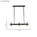 GobekUsa 18/24-Light Linear Acrylic Shade Ceiling Pendant for Dining Room - Black/White/Gold, Ideal Over Island