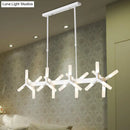 GobekUsa 18/24-Light Linear Acrylic Shade Ceiling Pendant for Dining Room - Black/White/Gold, Ideal Over Island