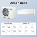 18000 BTU 2 Zone 22 SEER2 Mini Split AC with Heat Pump